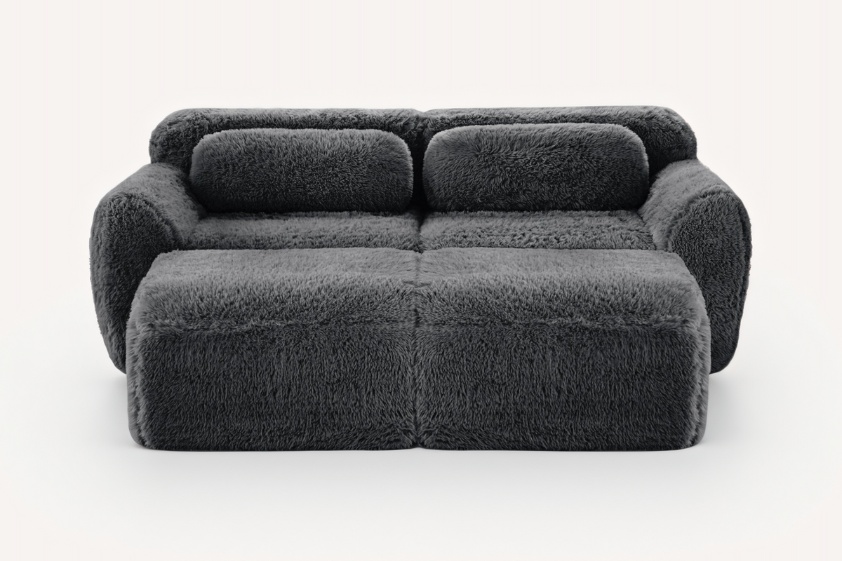 MELLOW 80" Loveseat with 2 Ottomans