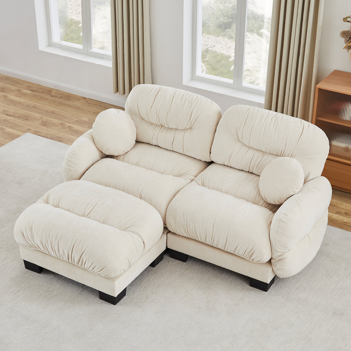 FLORA 81" Loveseat Sofa With 1 Ottoman