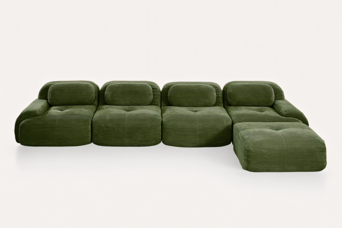 MIA 152&#39;&#39; 4-Seater Sofa with 1 Ottoman