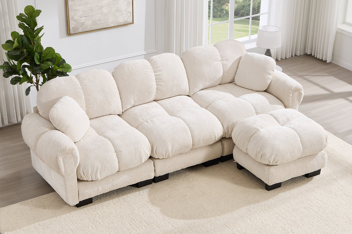 PRINCE 103" 3-Seater Sofa With 1 Ottoman