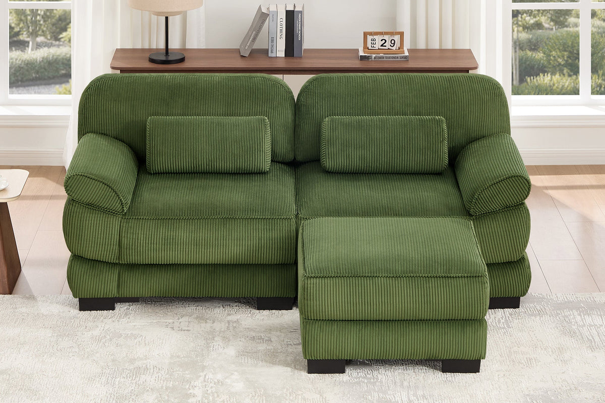 MASON 76" Loveseat with 1 Ottoman