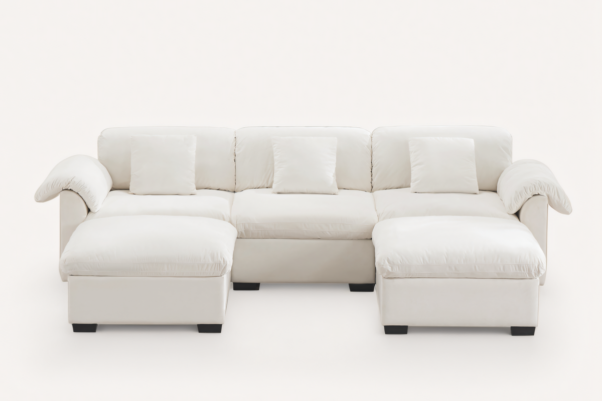 Parris 119&quot; Sofa 3 Seater With 2 Ottoman