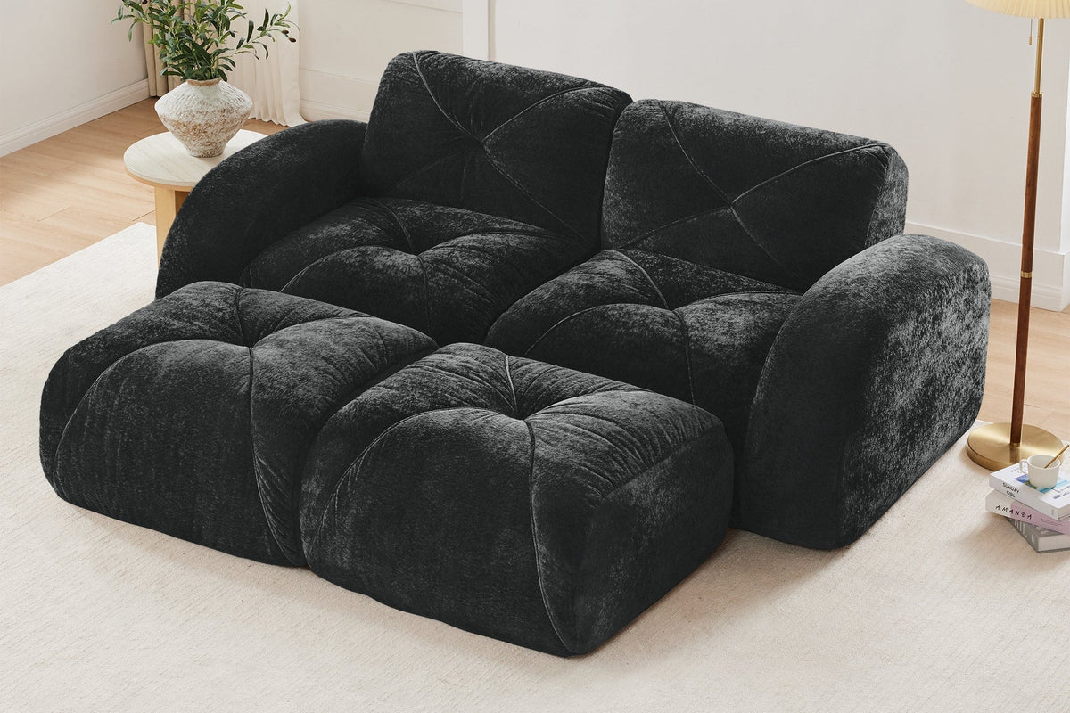 MYLO 80" Loveseat with 2 Ottomans