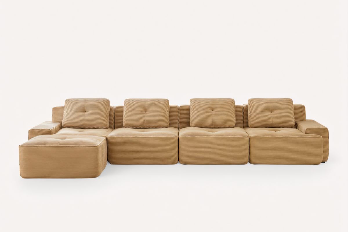 CORDELIA 153" 4-Seater Sofa with 1 Ottoman