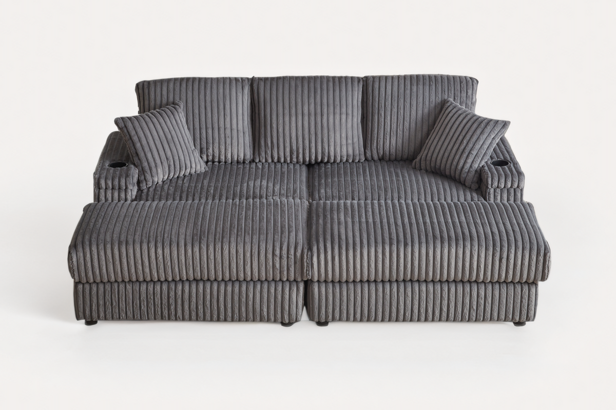 ZYLO 84" Loveseat with 2 Ottomans