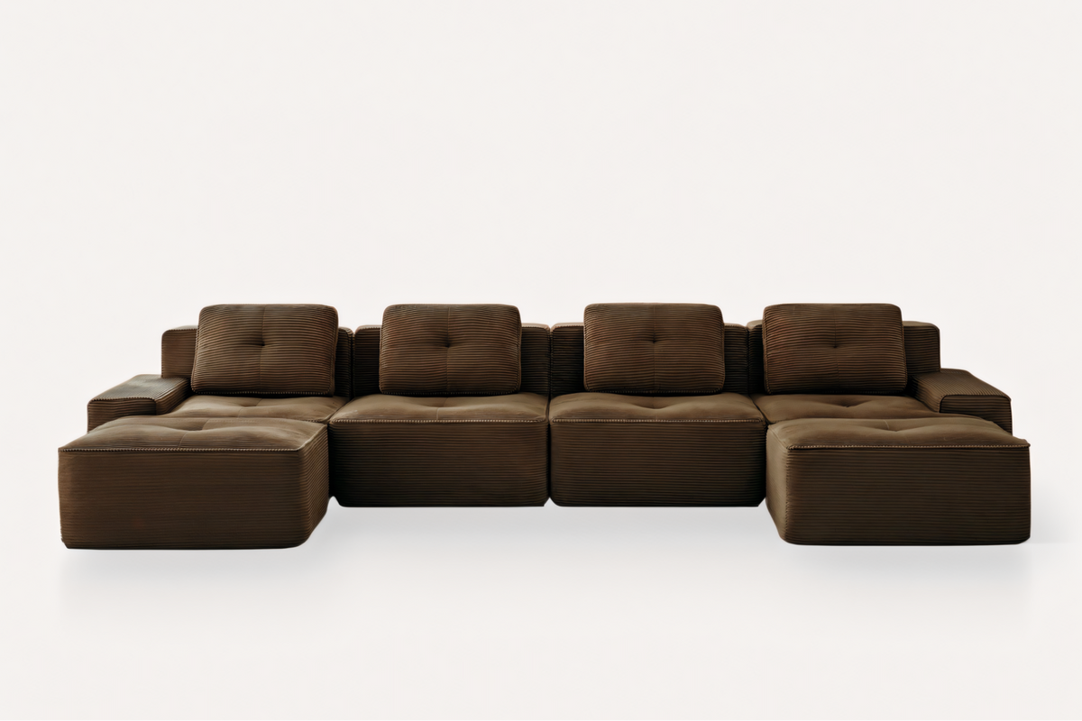 CORDELIA 153" 4-Seater Sofa with 2 Ottomans