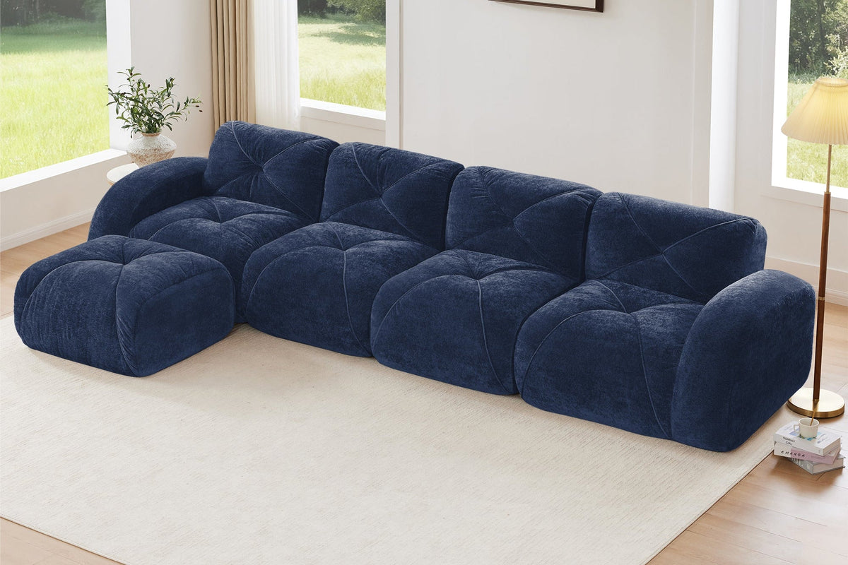 MYLO 140" 4-Seater Sofa with 1 Ottoman