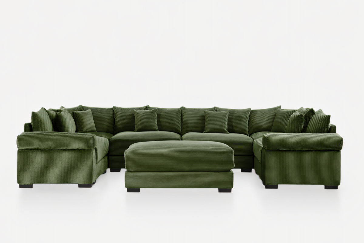 DESEO 137&quot; Sectional Sofa with Ottoman