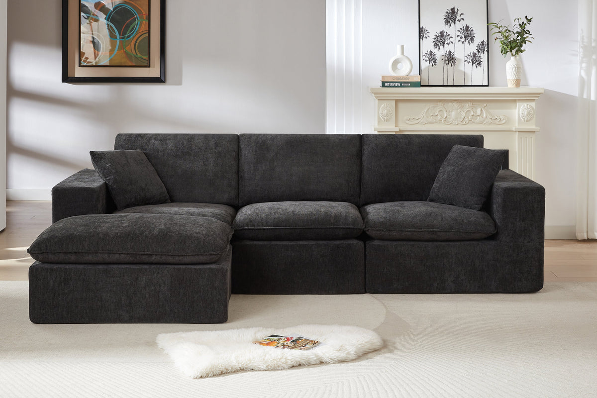ZORVA 108" 4-Seater Sofa with 1 Ottoman