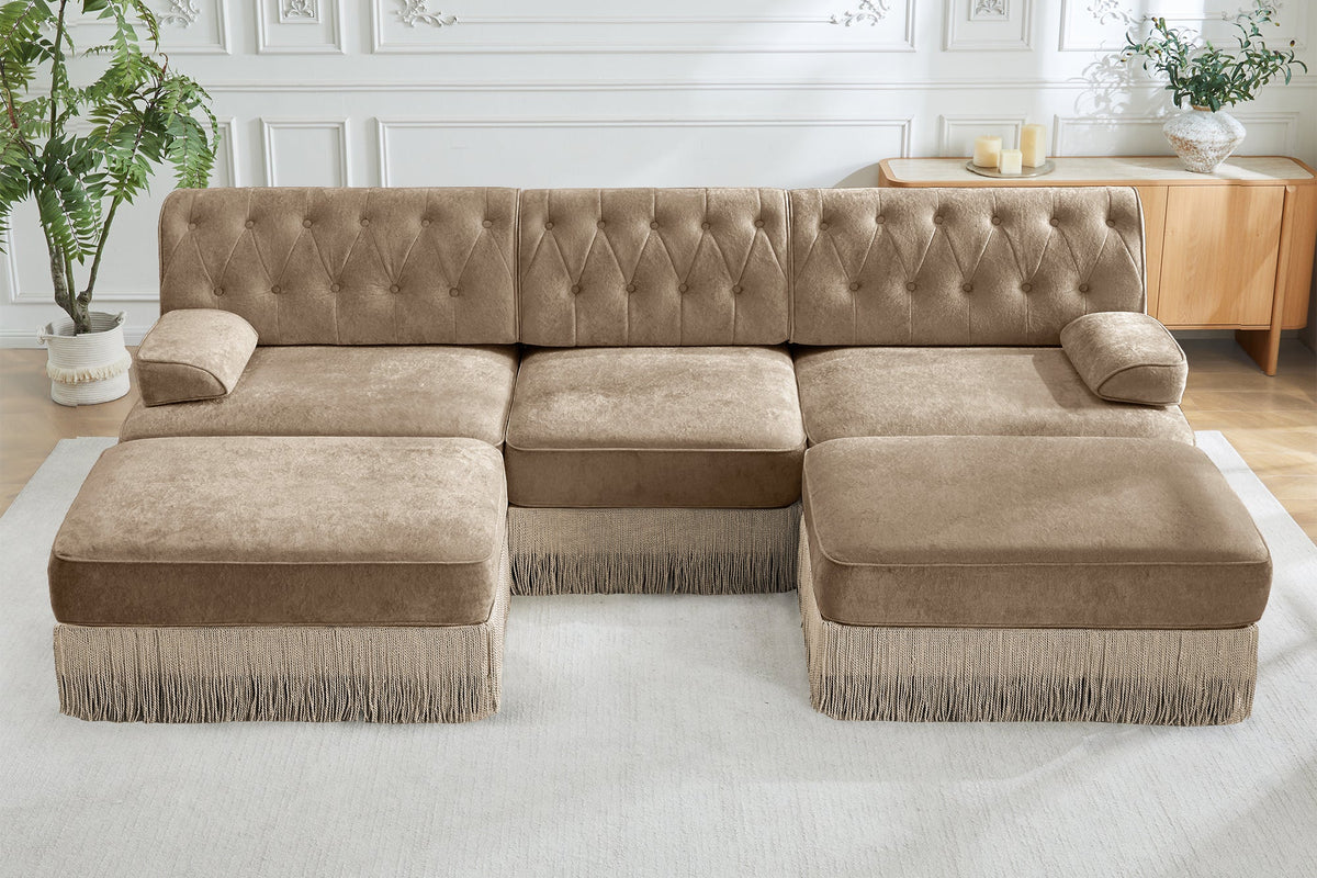 ELIZA 106" 3-Seater Sofa With 2 Ottomans