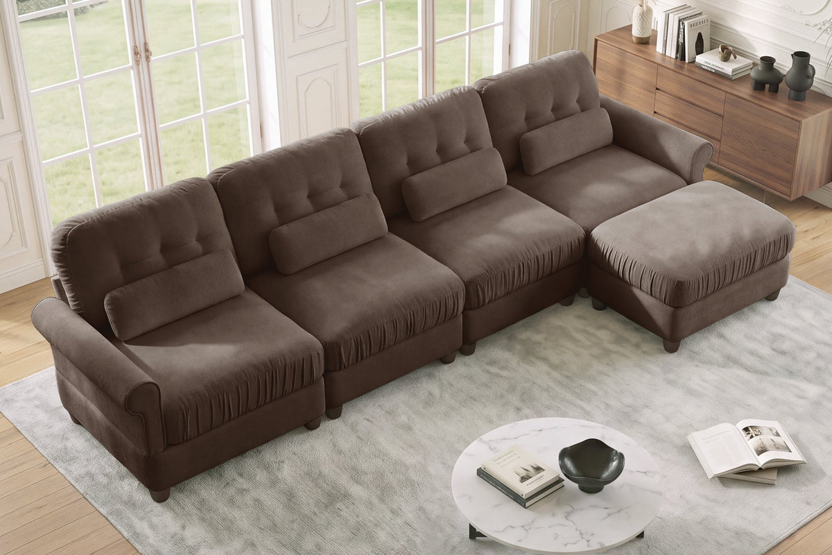 MELBOURNE 126" 4-Seater Sofa with 1 Ottoman