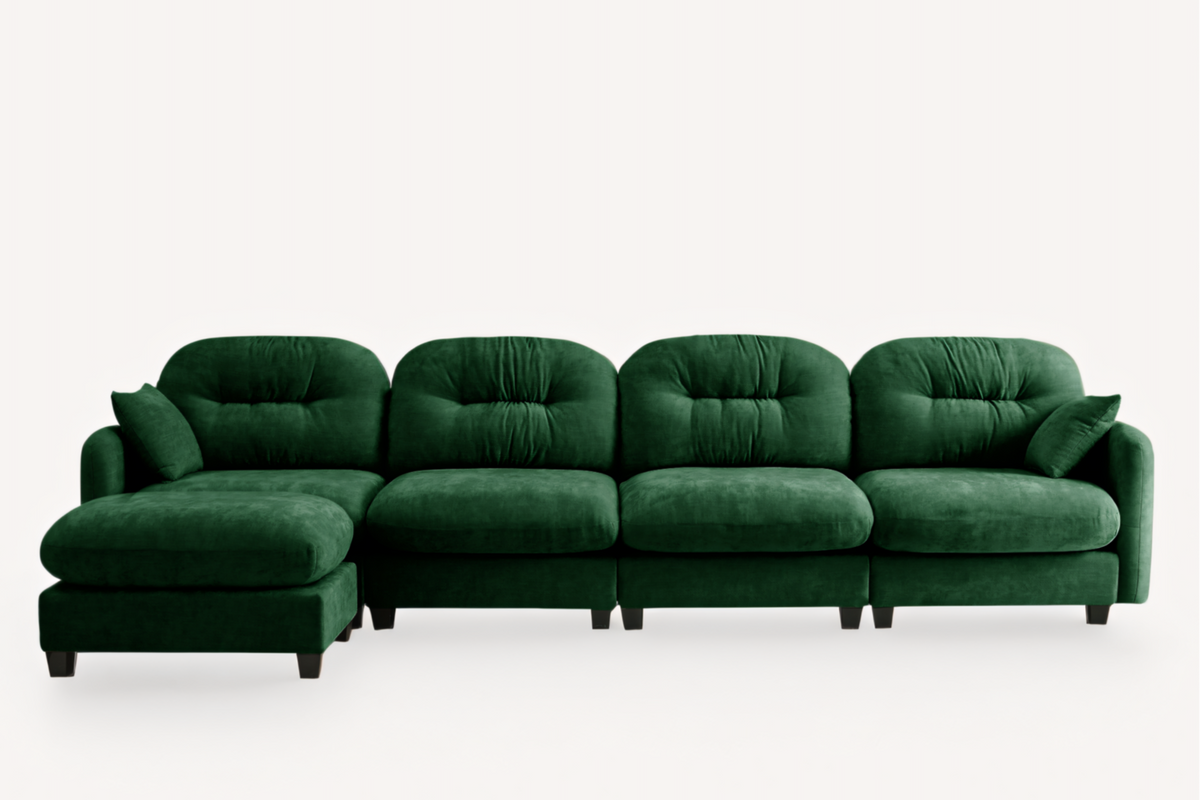 NUVIA 140&quot; 4 Seater Sofa with 1 Ottoman