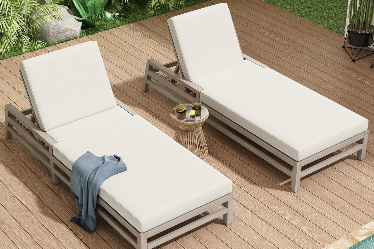 NERON Adjustable Outdoor Chaise Lounge Set of 2