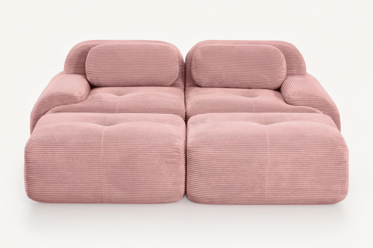 MIA 82&#39;&#39; Loveseat with 2 Ottomans