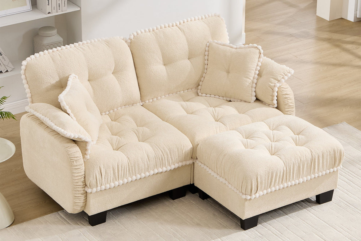 SANDRA 70" Loveseat With 1 Ottoman