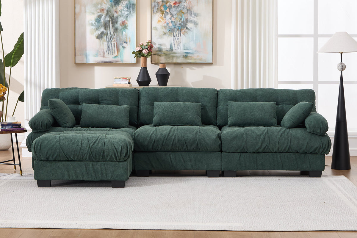FELZARO 123" 3-Seater Sofa with 1 Ottoman