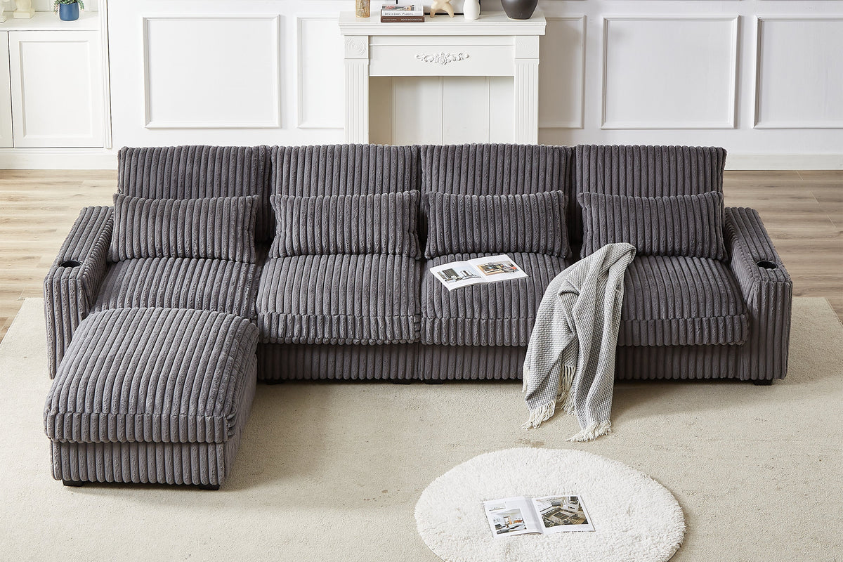 SERENO 126&quot; 4-Seater Sofa with 1 Ottoman