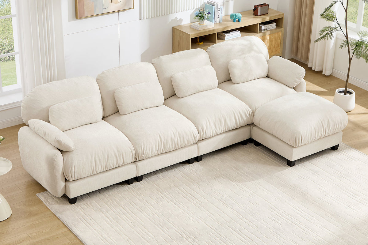 UNIONN 136" 4-Seater Sofa With 1 Ottoman