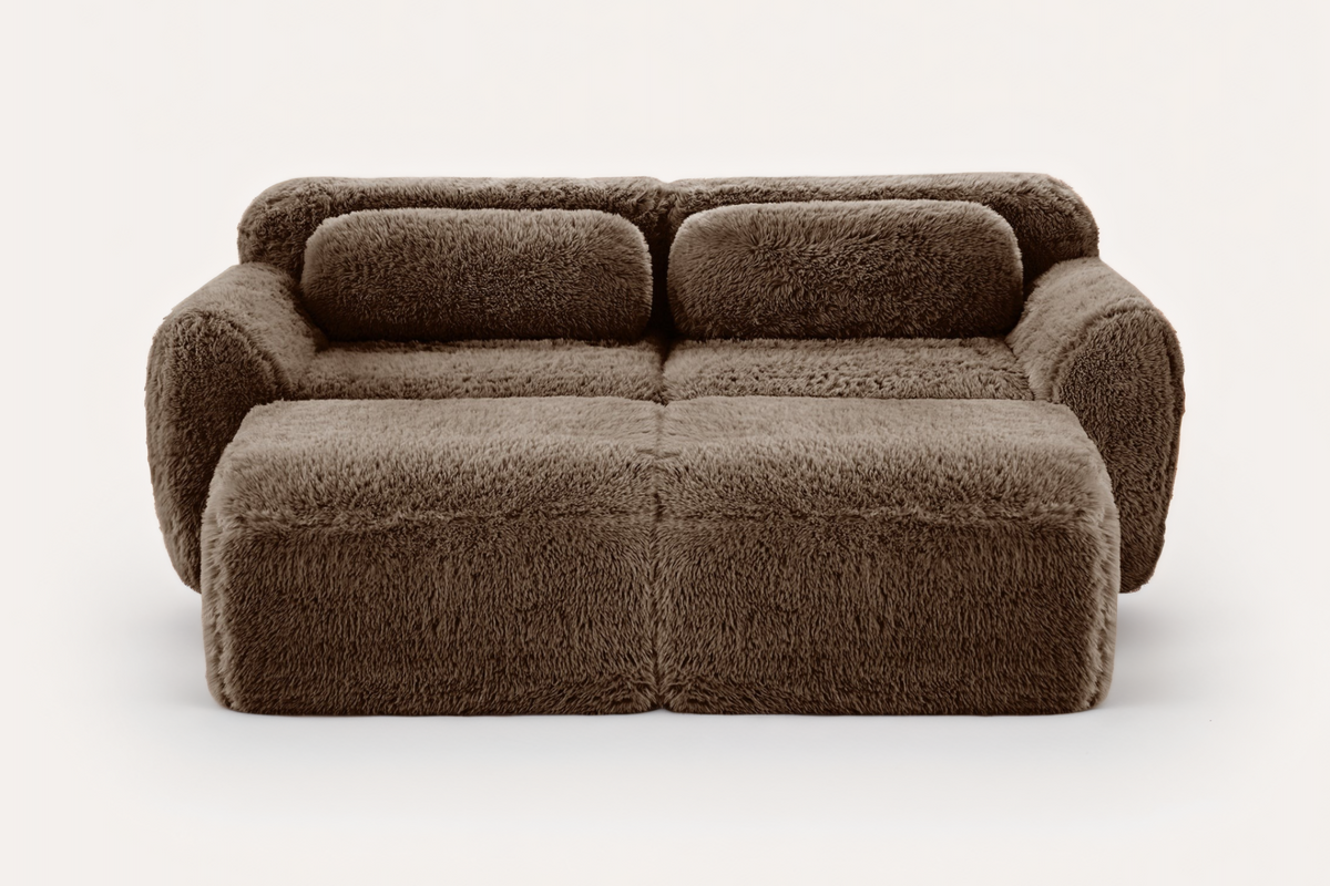 MELLOW 80" Loveseat with 2 Ottomans