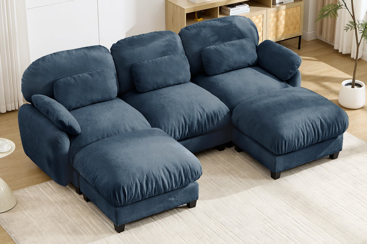 UNIONN 104" 3-Seater Sofa With 2 Ottomans