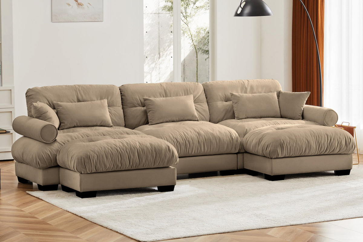 CLOUDIES 134&quot; 3 Seater Sofa with 2 Ottomans