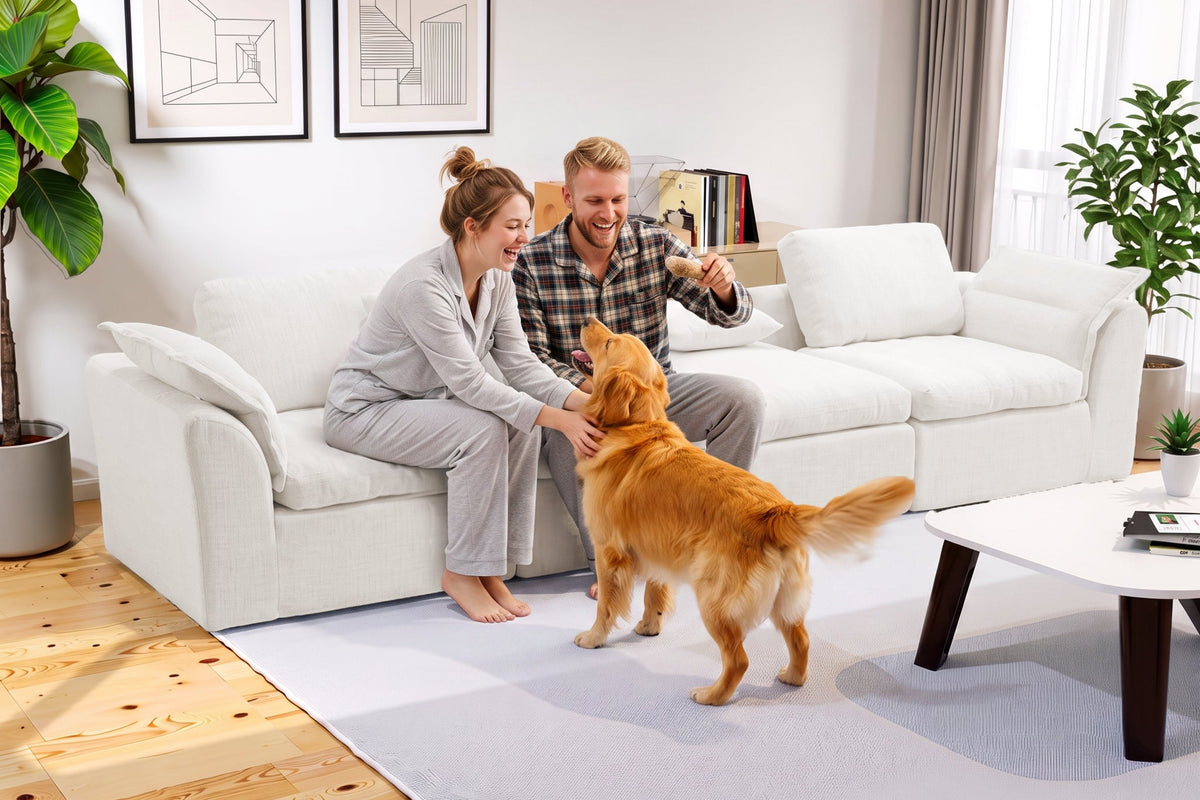 CEDARLY 98" 4-Seater Sofa with 1 Ottoman