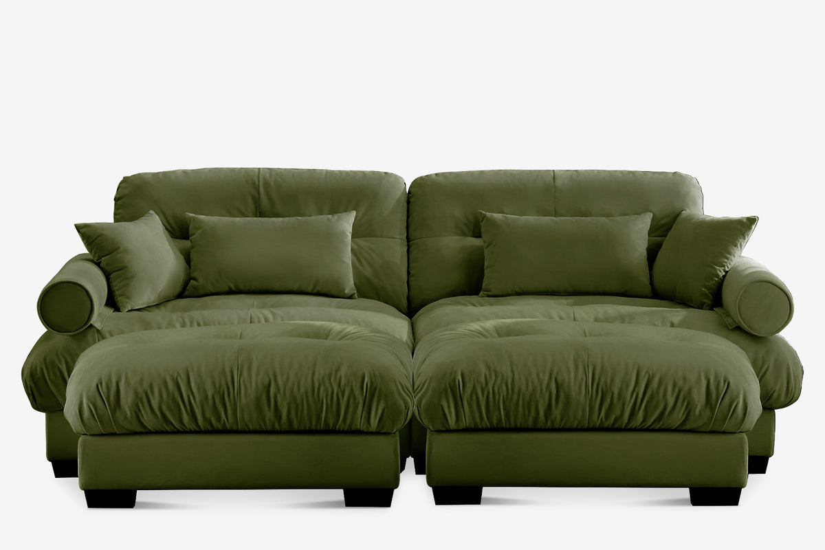 CLOUDIES 94&quot; Loveseat with 2 Ottomans