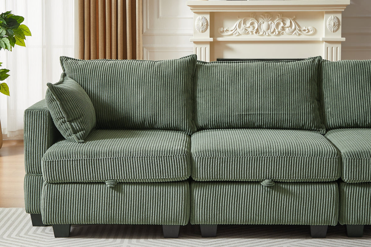 HARLOW 114&quot; Corduroy Sofa w/ Storage