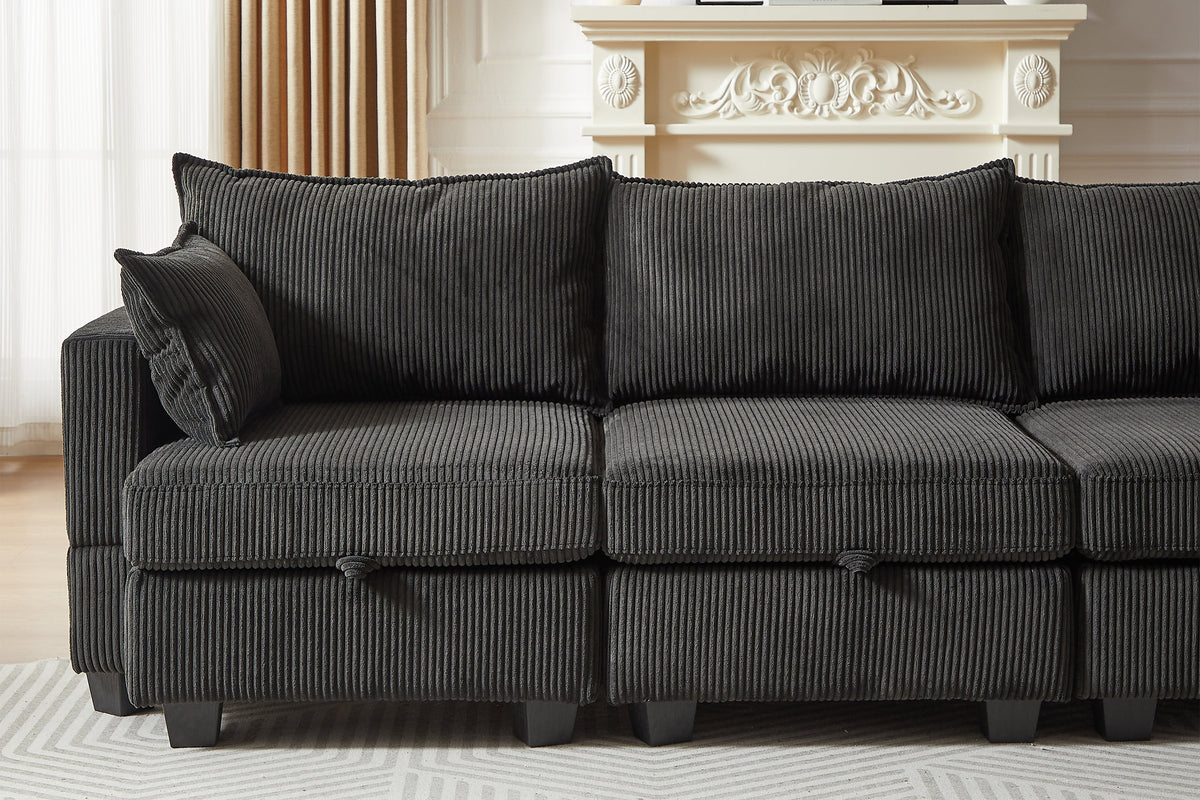 HARLOW 114&quot; Corduroy Sofa w/ Storage