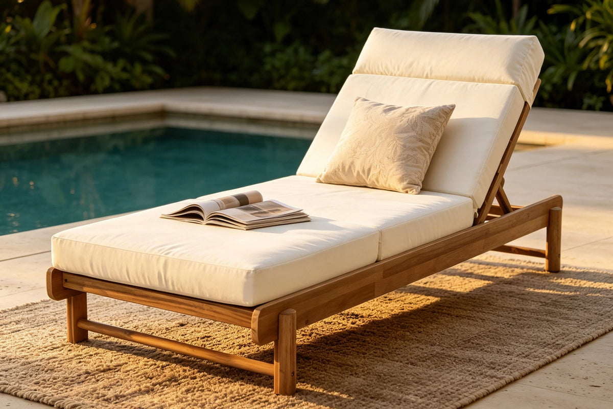 TYVORA Adjustable Chaise Lounge with Headrest