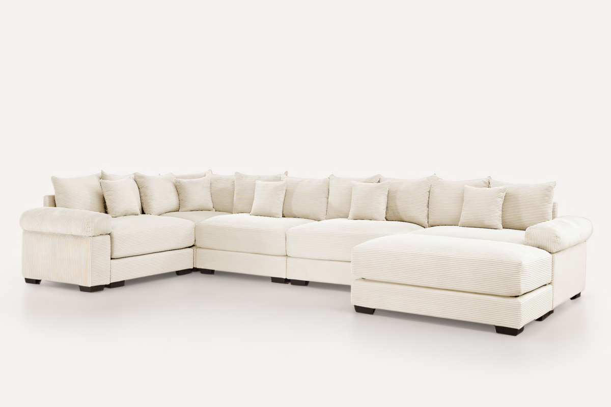 DESEO 233&quot; Sectional Sofa with Ottoman