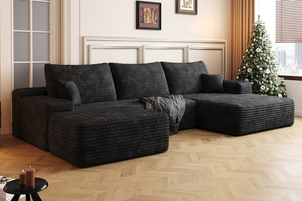 BERVIQO 107" Right Chaise Sofa with 1 Ottoman