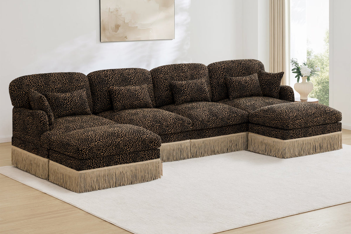 ORLAVO 131" 4-Seater Sofa With 2 Ottomans