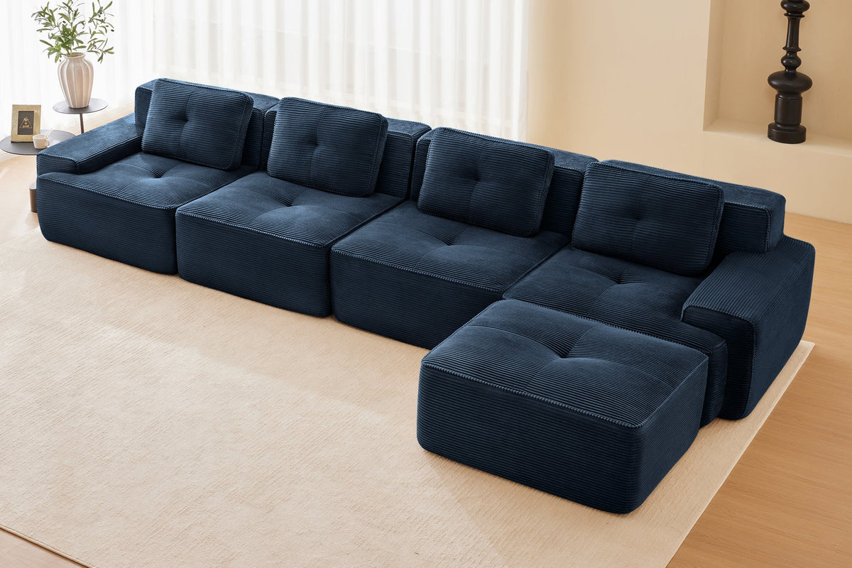 CORDELIA 153" 4-Seater Sofa with 1 Ottoman