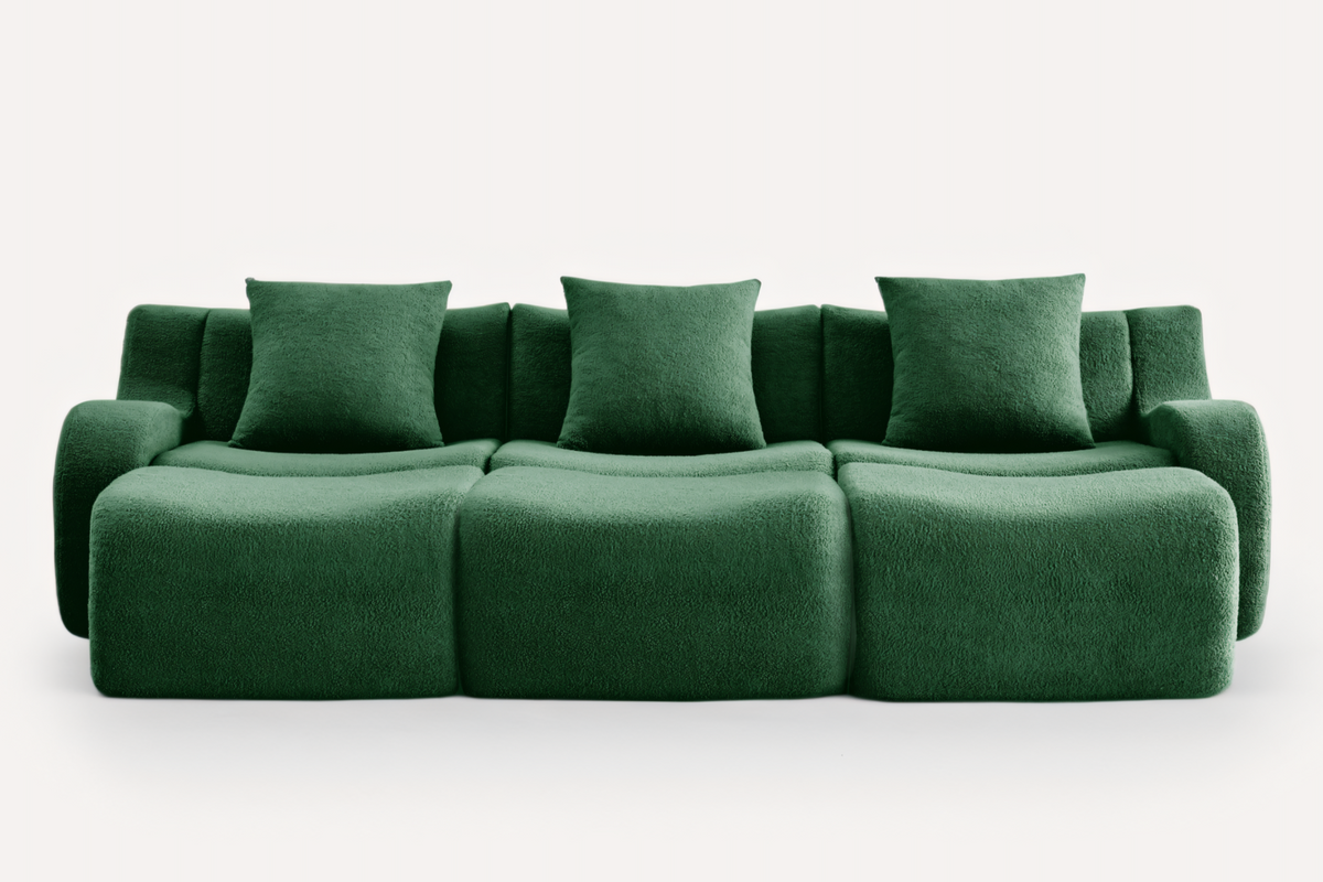 ROMA 115.3" 3-Seater Sofa with 3 Ottomans