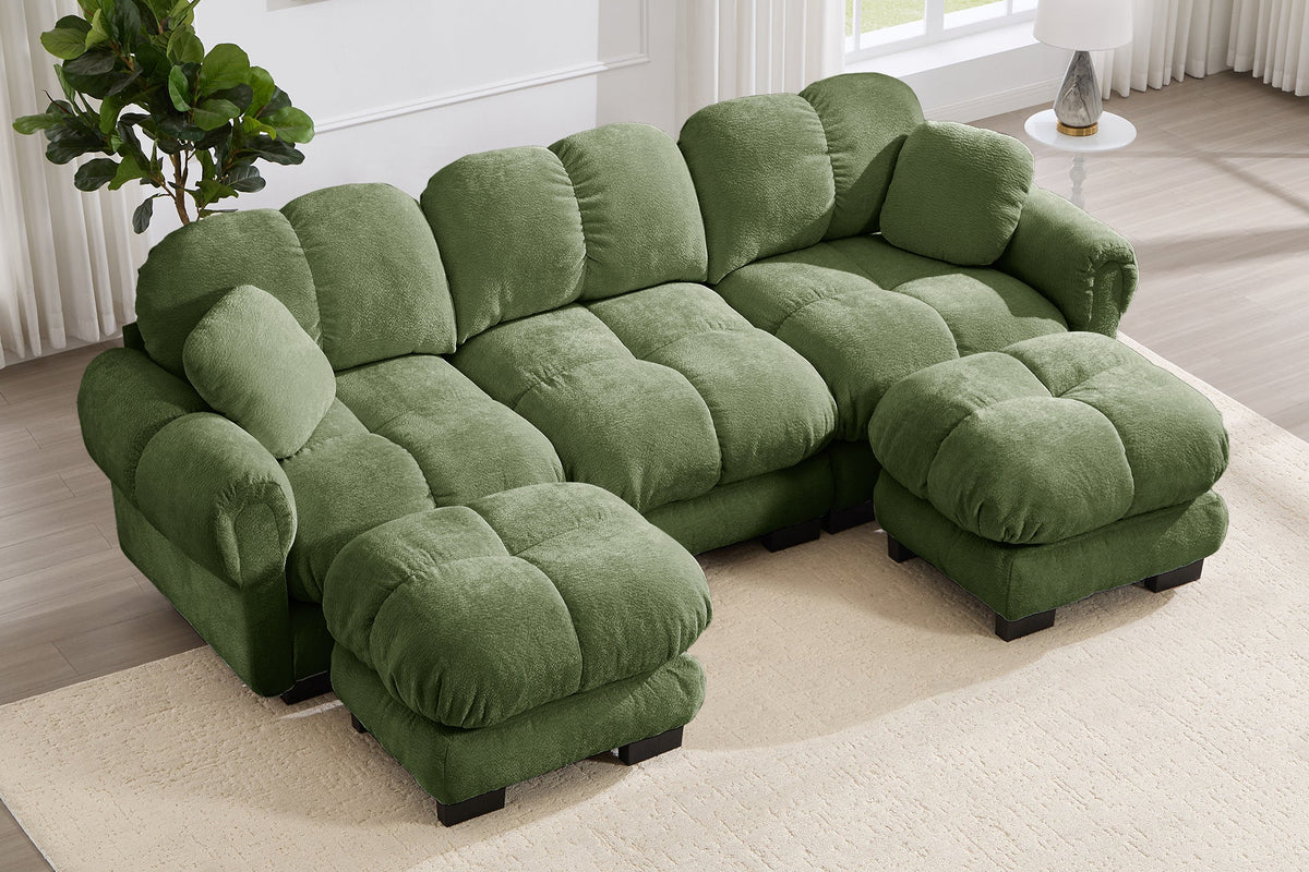 PRINCE 103" 3-Seater Sofa With 2 Ottomans