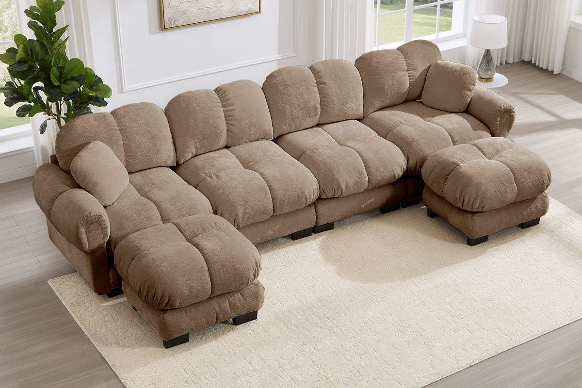 PRINCE 131" 4-Seater Sofa With 2 Ottomans