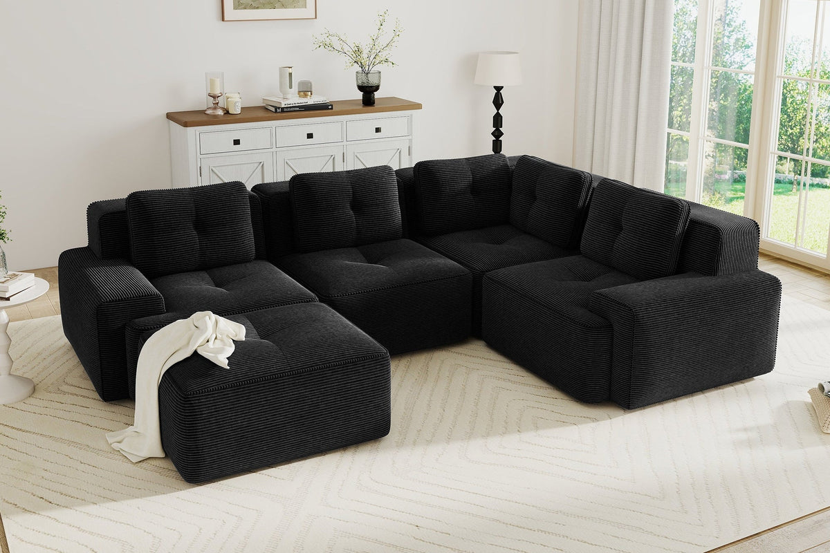 CORDELIA 116" 4-Seater Sectional with 1 Ottoman