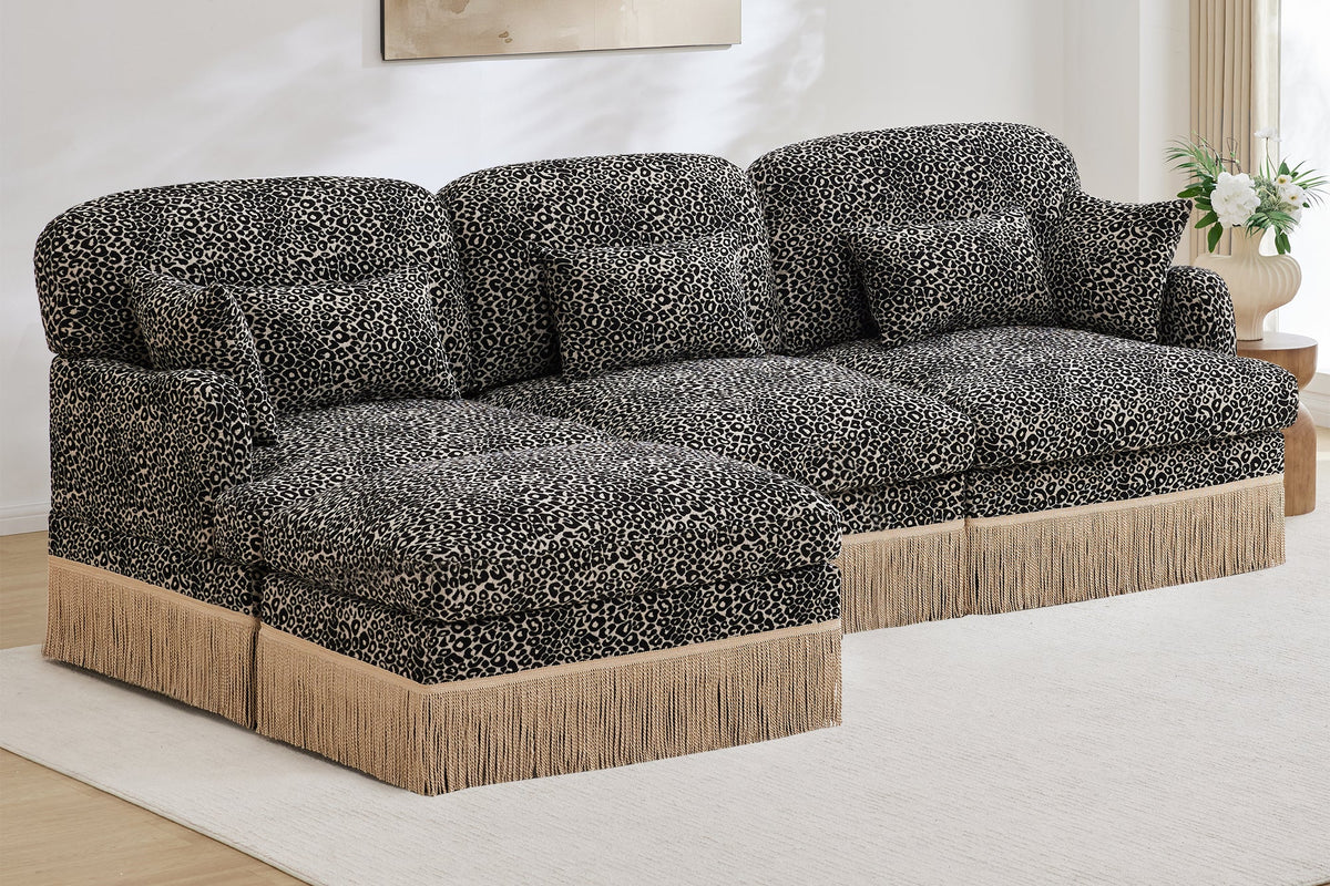 ORLAVO 100" 3-Seater Sofa With 1 Ottoman