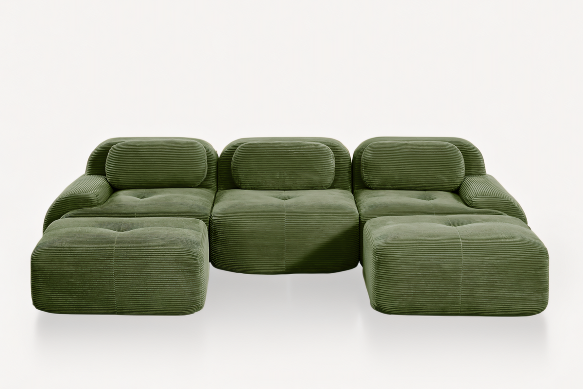MIA 117&#39;&#39; 3-Seater Sofa with 2 Ottomans