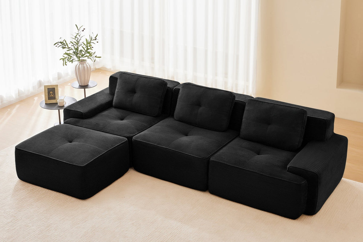 CORDELIA 117" 3-Seater Sofa with 1 Ottoman