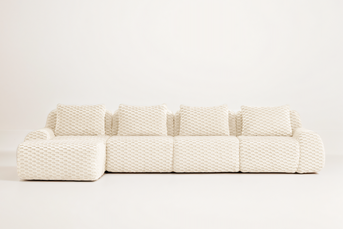 LAURENT 146" 4-Seater Sofa with 1 Ottoman