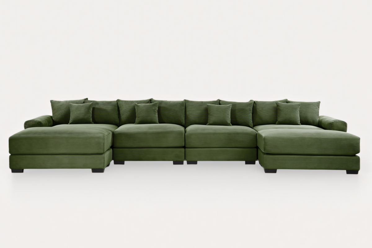 DESEO 170&quot; 4-Seater Sofa with 2 Ottoman