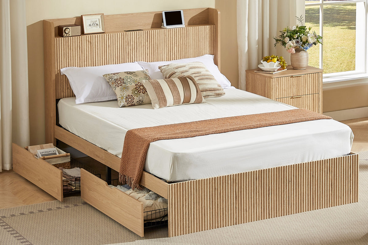 RAVENZO Queen Size Bed Frame