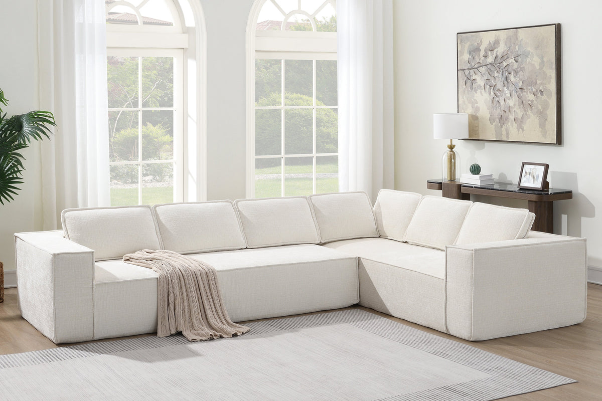 NOUVA 130" Chenille 6-Seater Sofa