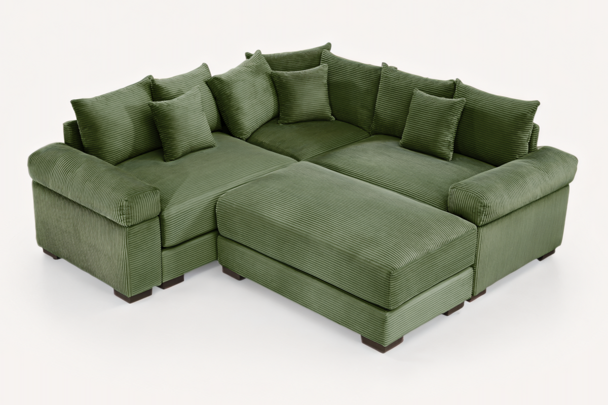 DESEO 158&quot; Sectional Sofa with Ottoman