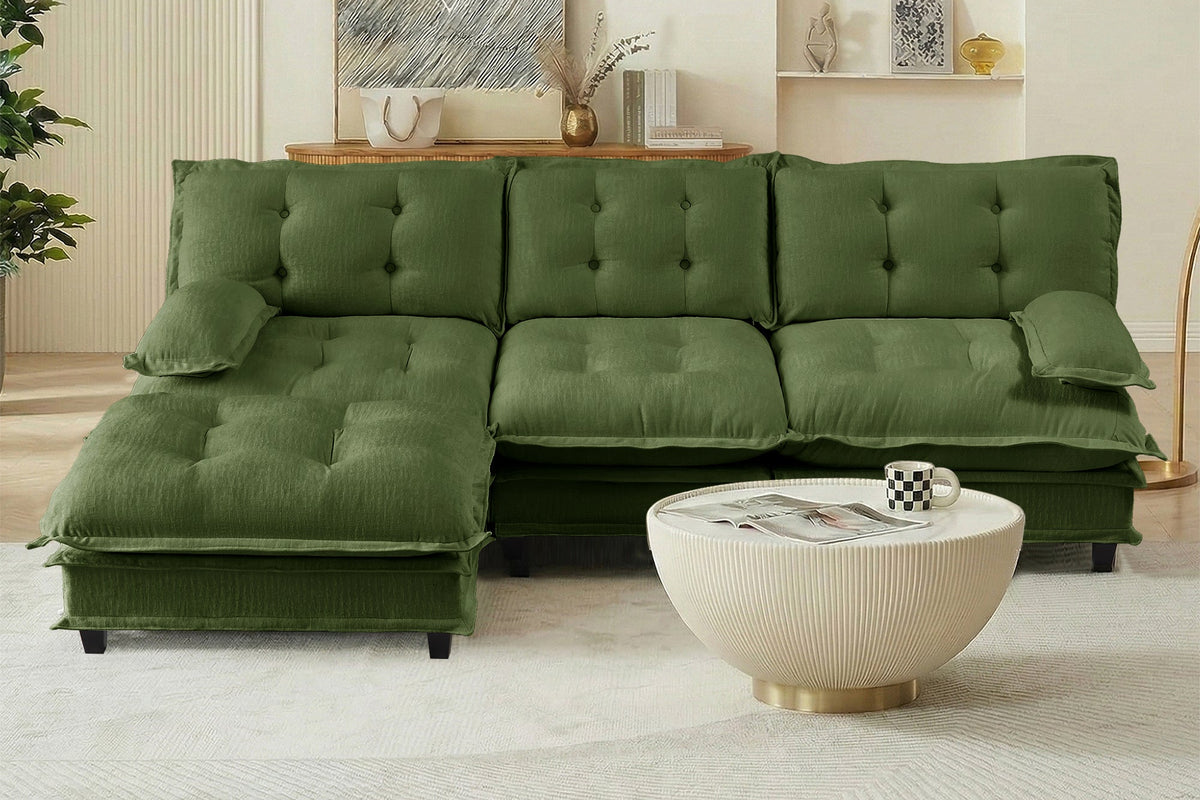MARLOX 107" 3-Seater Sofa with 1 Ottoman