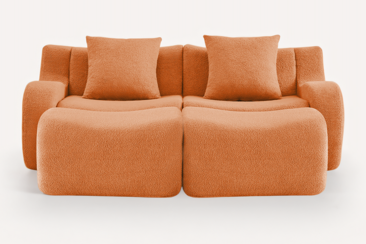 ROMA 82.7" Loveseat with 2 Ottomans