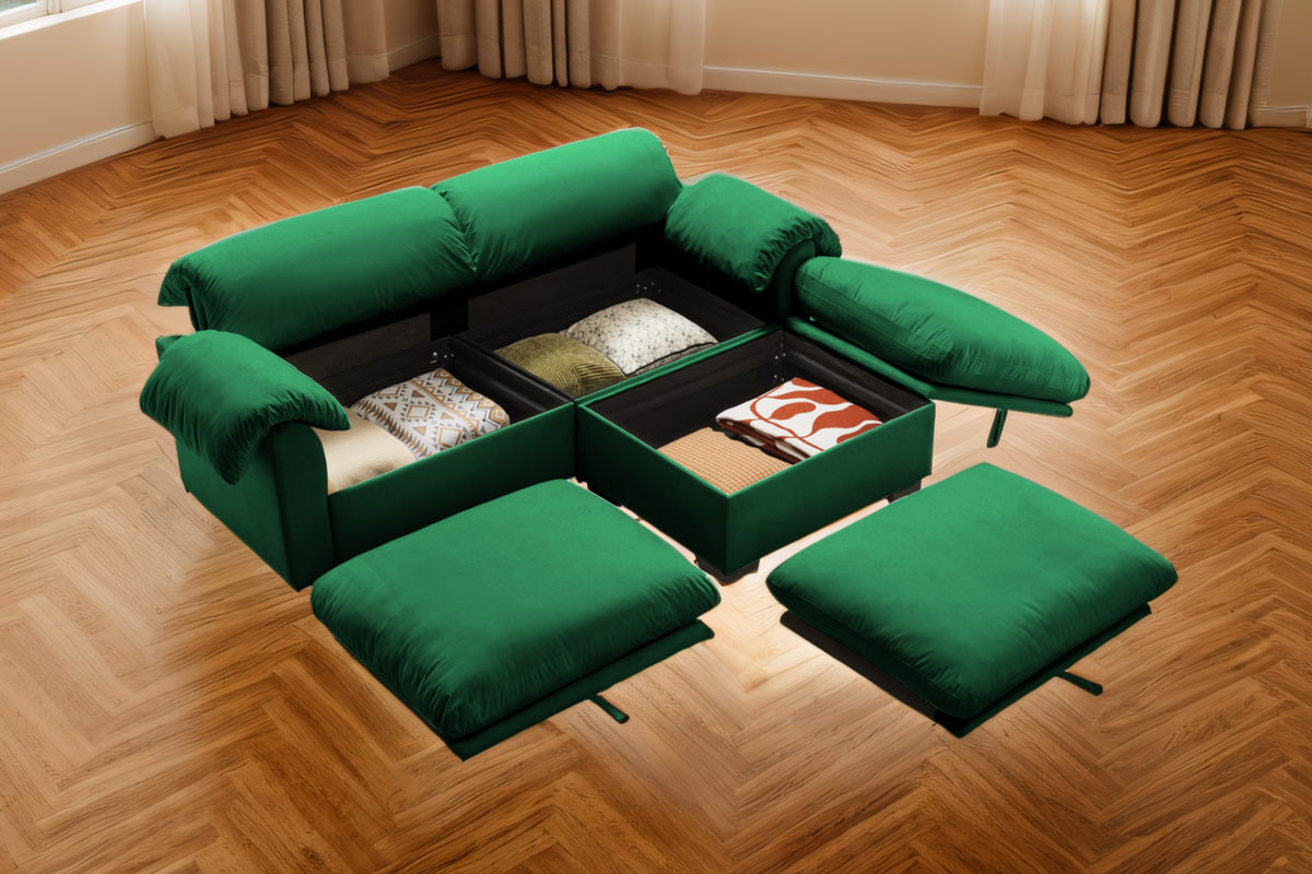 Parris 84&quot; Sofa 2 Seater With 1 Ottoman
