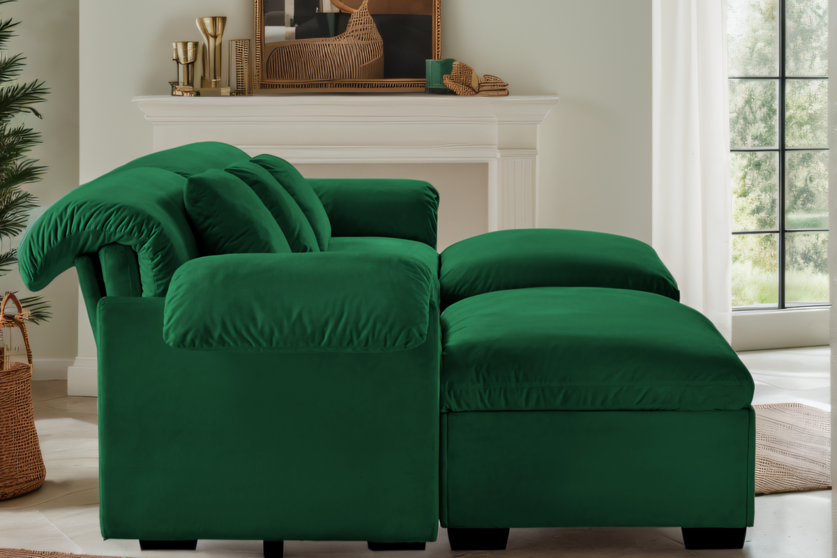 Parris 119&quot; Sofa 3 Seater With 2 Ottoman